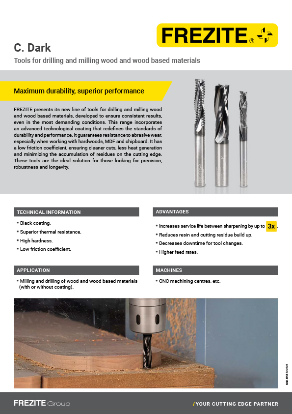 C. Dark Tools for drilling and milling wood and wood based materials